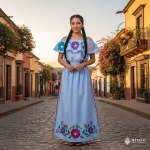 Traditional peasent embroidered blouse Flowers 23 x 25 in